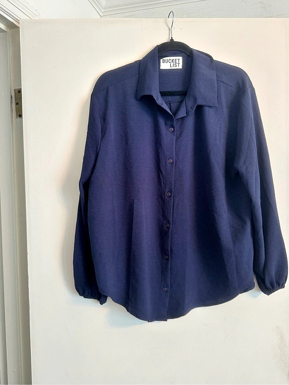Bucket List Women's Blue Button Down Shirt Like New